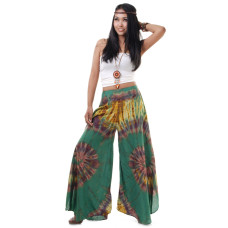 Green Tone Hippie Skirt pants, Wide leg pants Bohemian style FK327